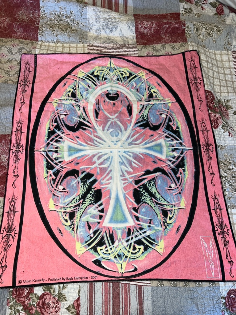2001 Mikio Kennedy print scarf or wall hanging Grateful Dead